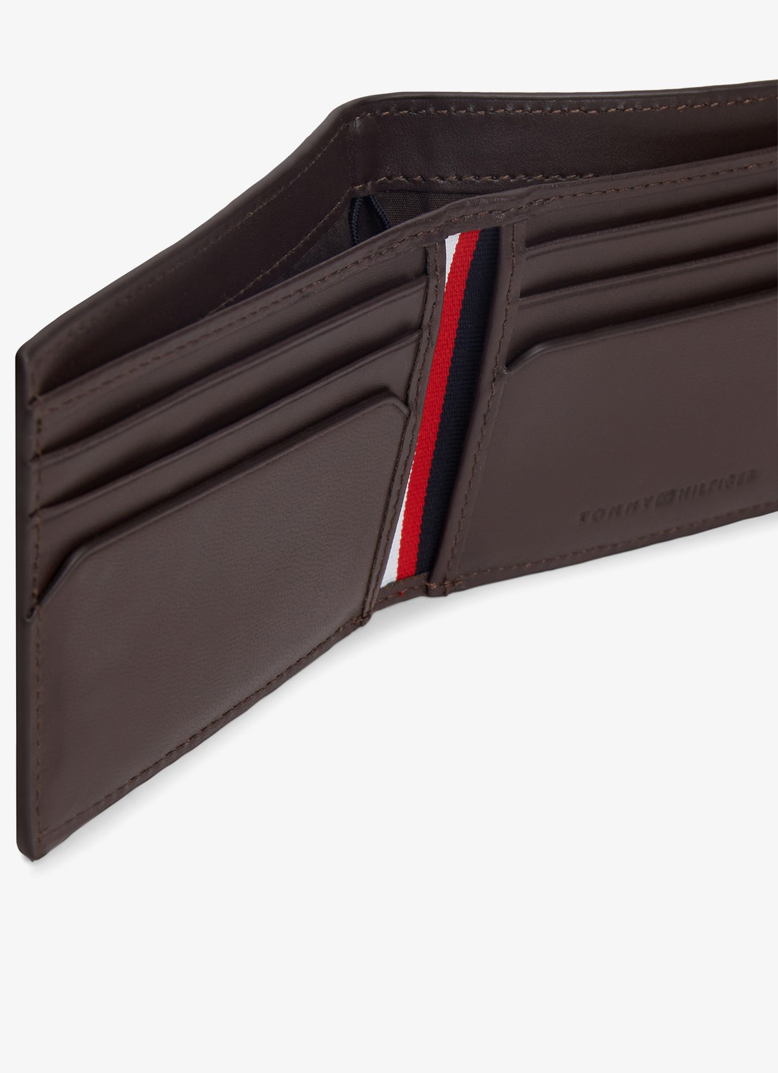 Tommy Hilfiger Portemonnee van leer - detail 4 donkerbruin