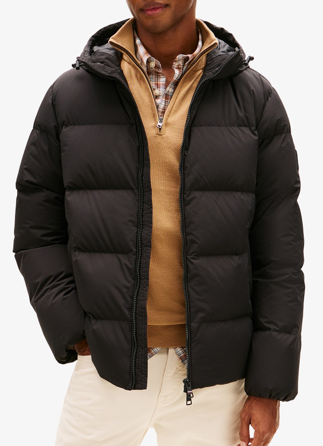 Tommy Hilfiger Puffer jack met capuchon en waterafstotende coating - detail 2 zwart