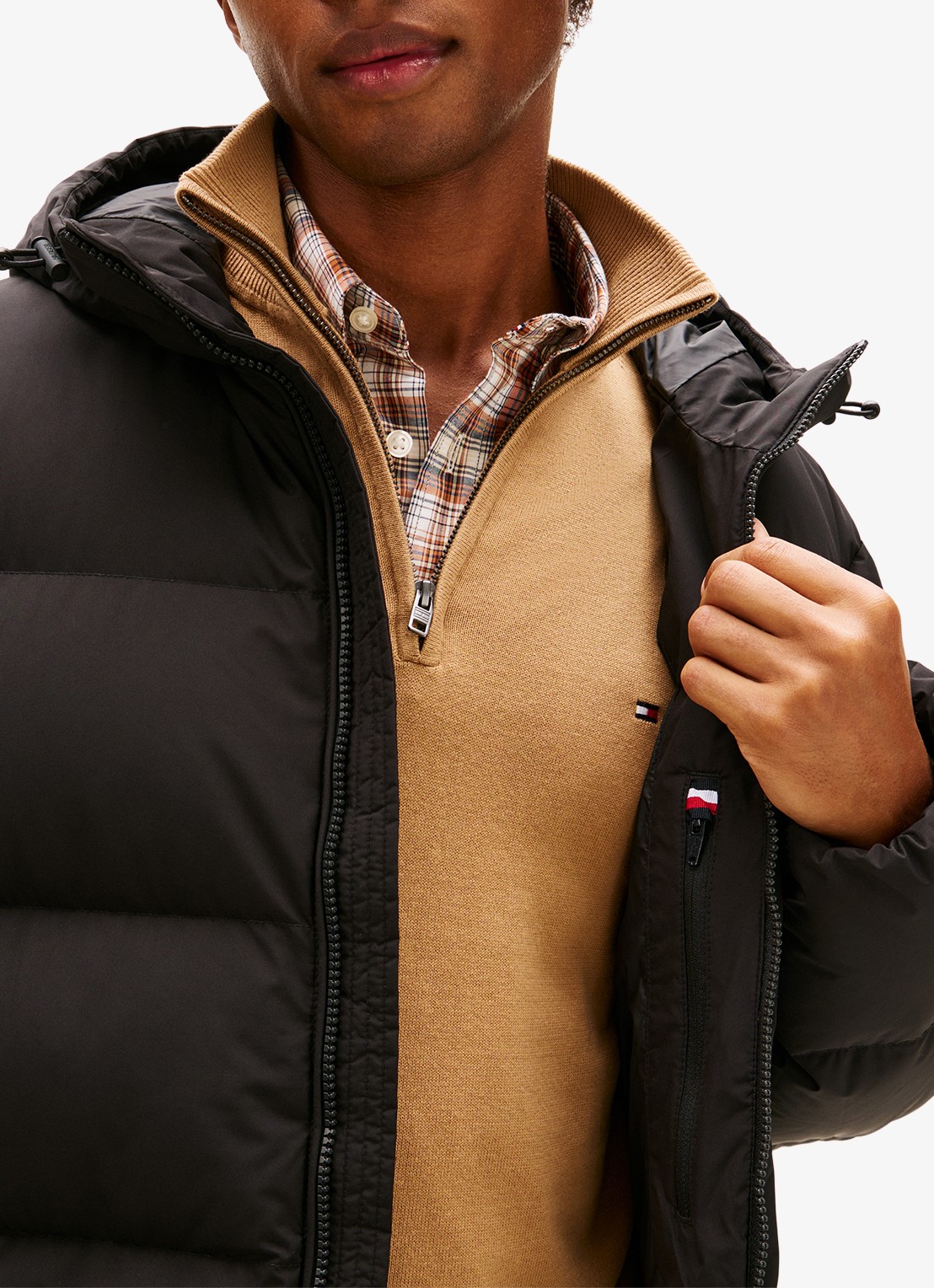 Tommy Hilfiger Puffer jack met capuchon en waterafstotende coating - detail 4 zwart