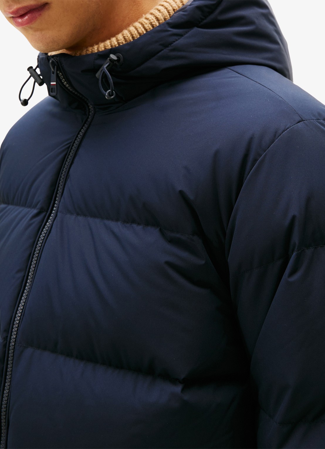 Tommy Hilfiger Puffer jack met capuchon en waterafstotende coating - detail 4 donkerblauw