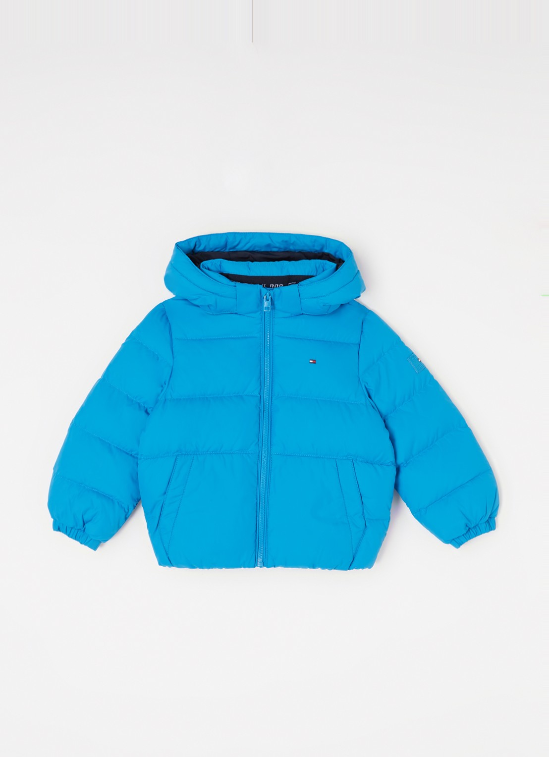Tommy Hilfiger Puffer jack met donsvulling en afneembare capuchon - voorkant 2 blauw