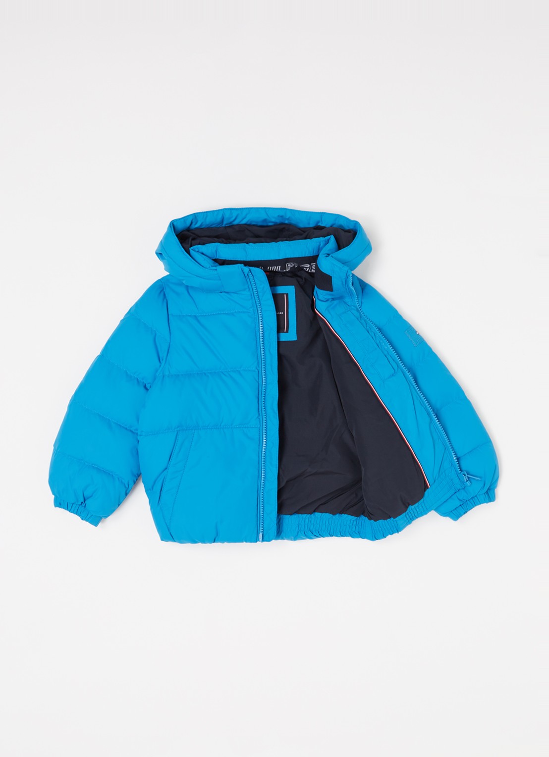 Tommy Hilfiger Puffer jack met donsvulling en afneembare capuchon - voorkant 3 blauw