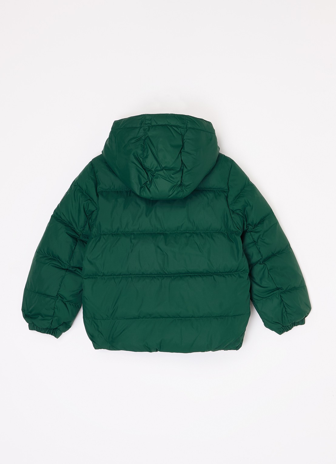 Tommy Hilfiger Puffer jack met donsvulling en afneembare capuchon - achterkant 3 lindegroen