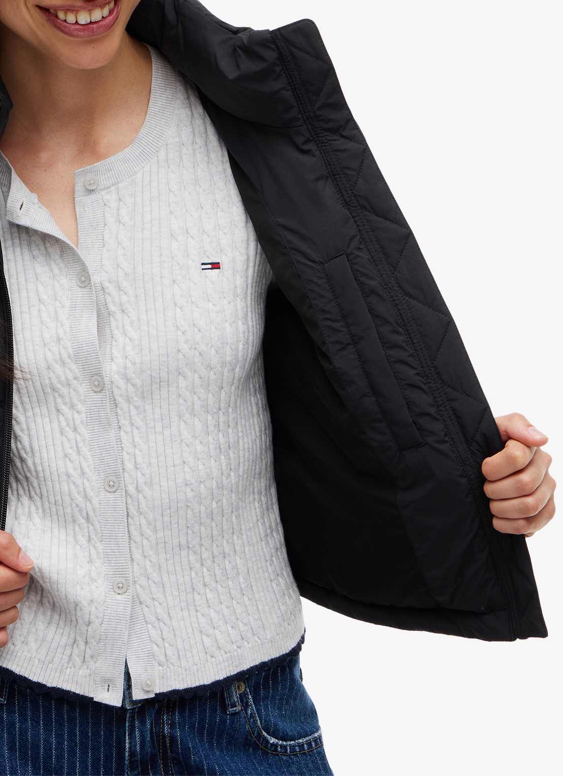 Tommy Hilfiger Puffer jack met waterafstotende coating - detail 3 zwart