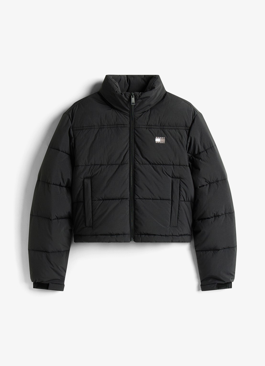 Tommy Hilfiger Puffer jack met waterafstotende coating - voorkant 5 zwart