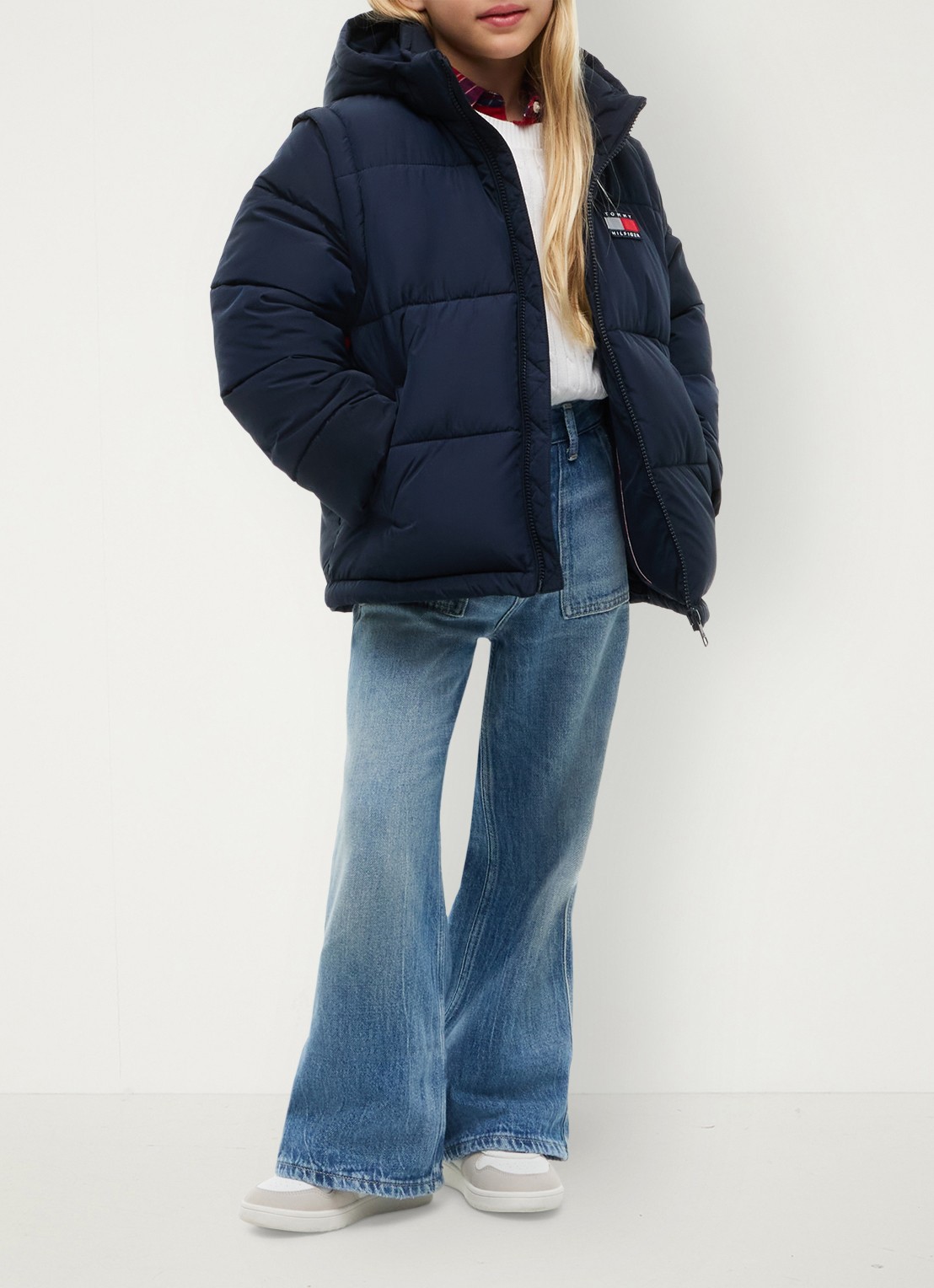 Tommy Hilfiger Puffer jas met afneembare capuchon - detail 3 donkerblauw