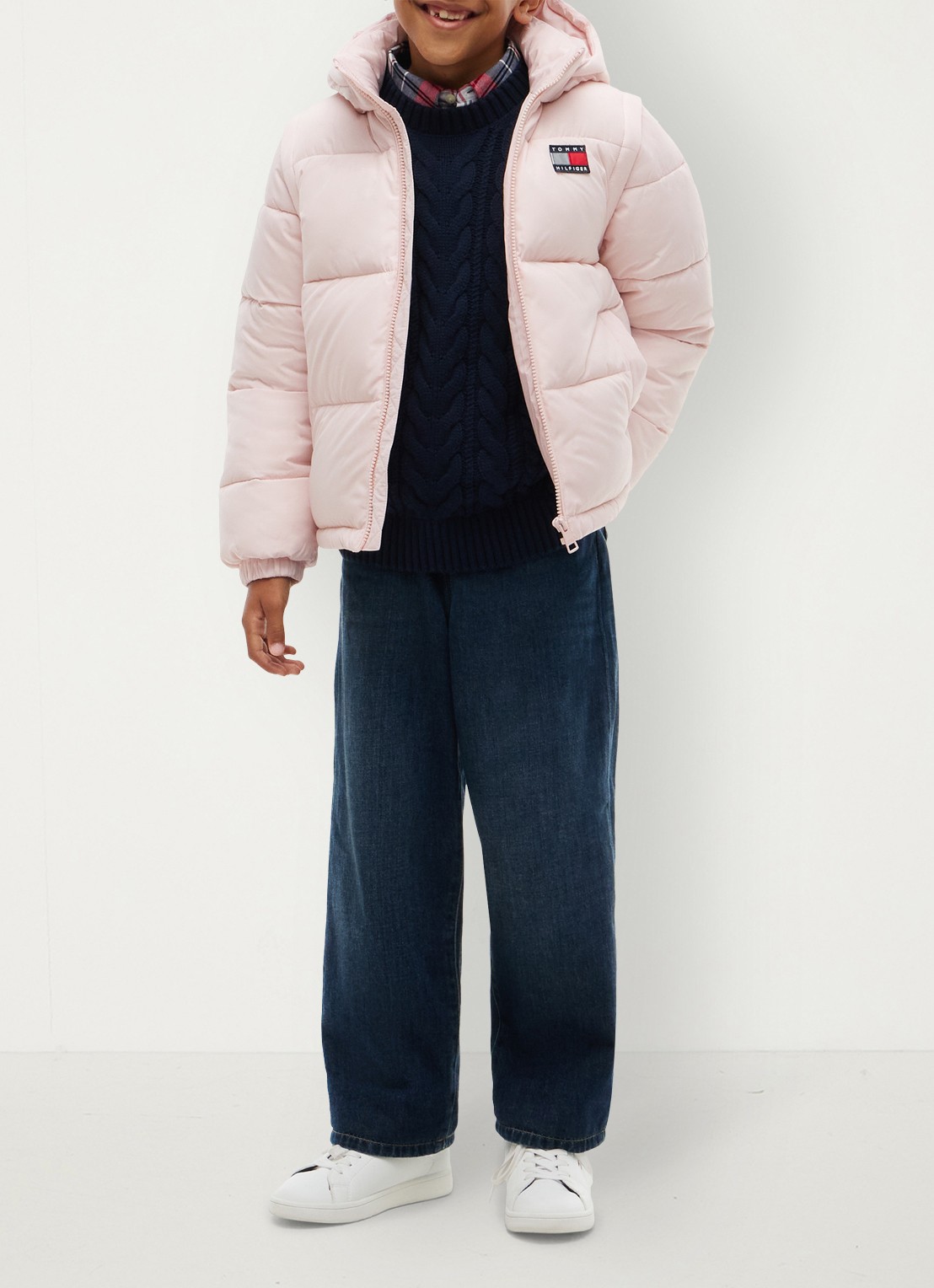 Tommy Hilfiger Puffer jas met afneembare capuchon - detail 3 lichtroze