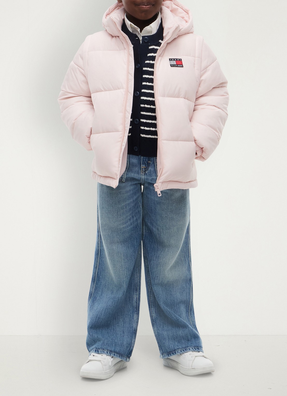 Tommy Hilfiger Puffer jas met afneembare capuchon - voorkant 6 lichtroze