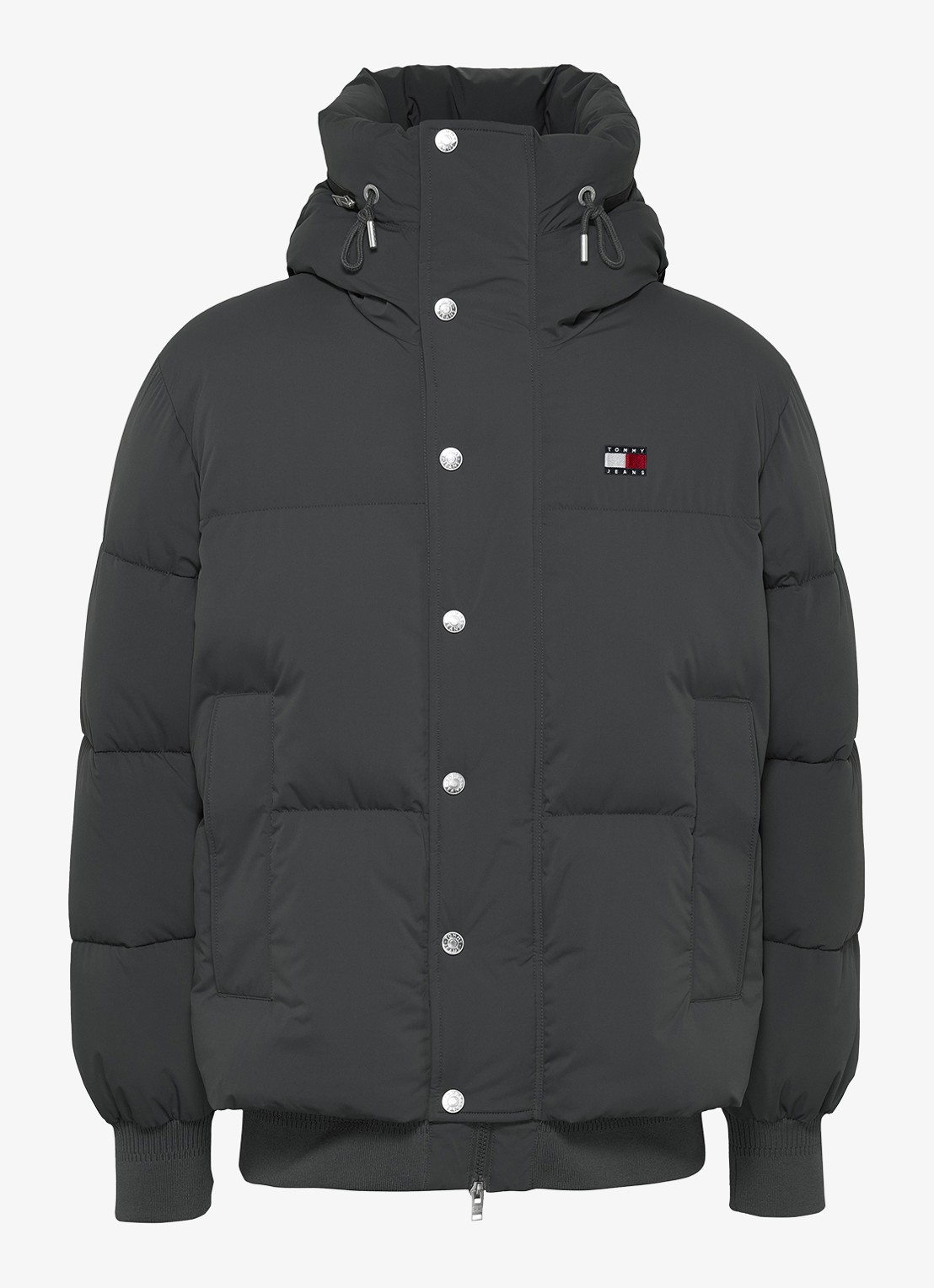 Tommy Hilfiger Puffer jas met capuchon en logo - voorkant 4 zwart