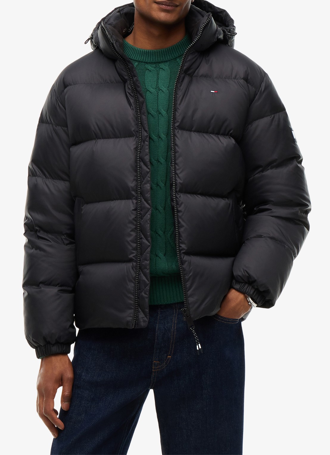 Tommy Hilfiger Puffer jas met donsvulling - detail 2 zwart