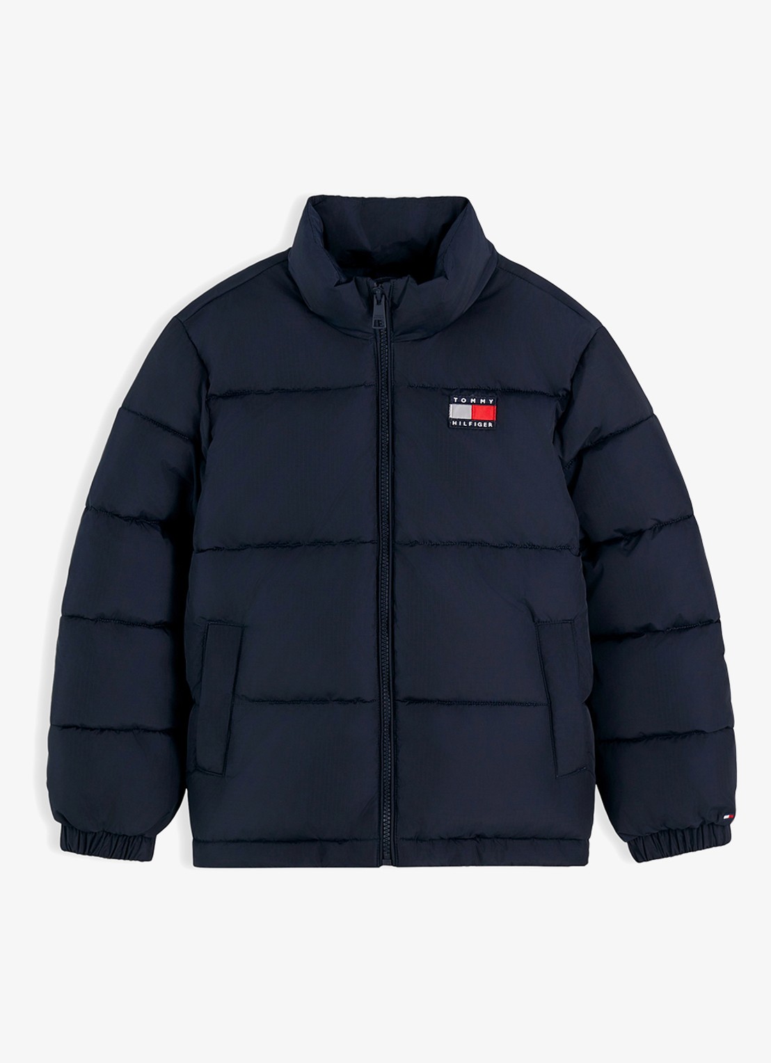 Tommy Hilfiger Puffer jas met logo - voorkant 4 donkerblauw