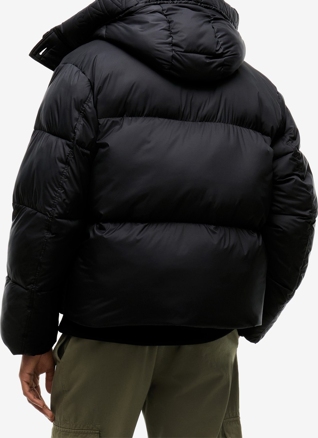 Tommy Hilfiger Puffer jas met opbergbare capuchon - achterkant 3 zwart