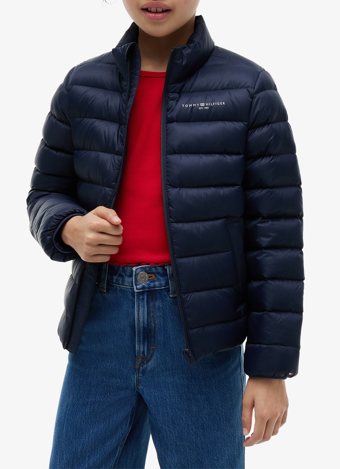 Tommy Hilfiger Pufferjas met logo  - detail 3 dark night navy-c1g