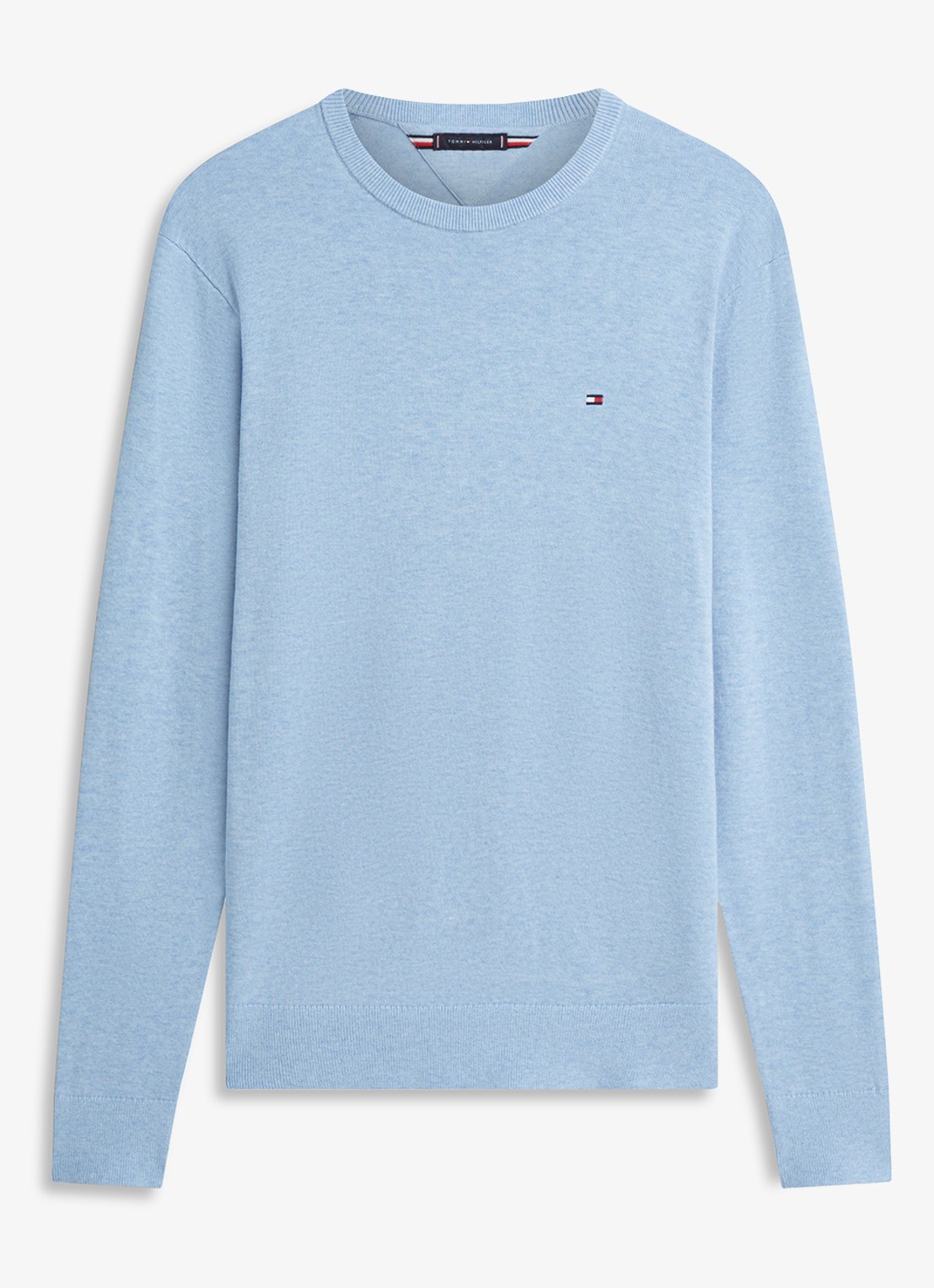 Tommy Hilfiger Pullover met logo - voorkant lichtblauw