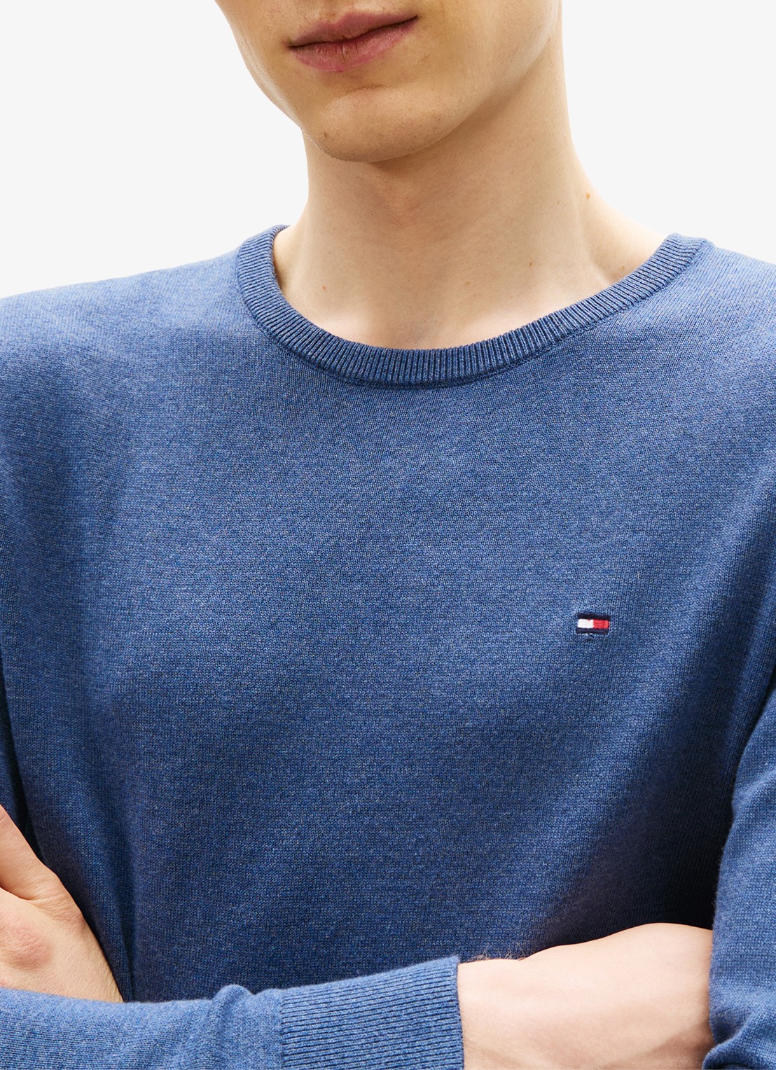 Tommy Hilfiger Pullover met logo - detail 5 donkerblauw