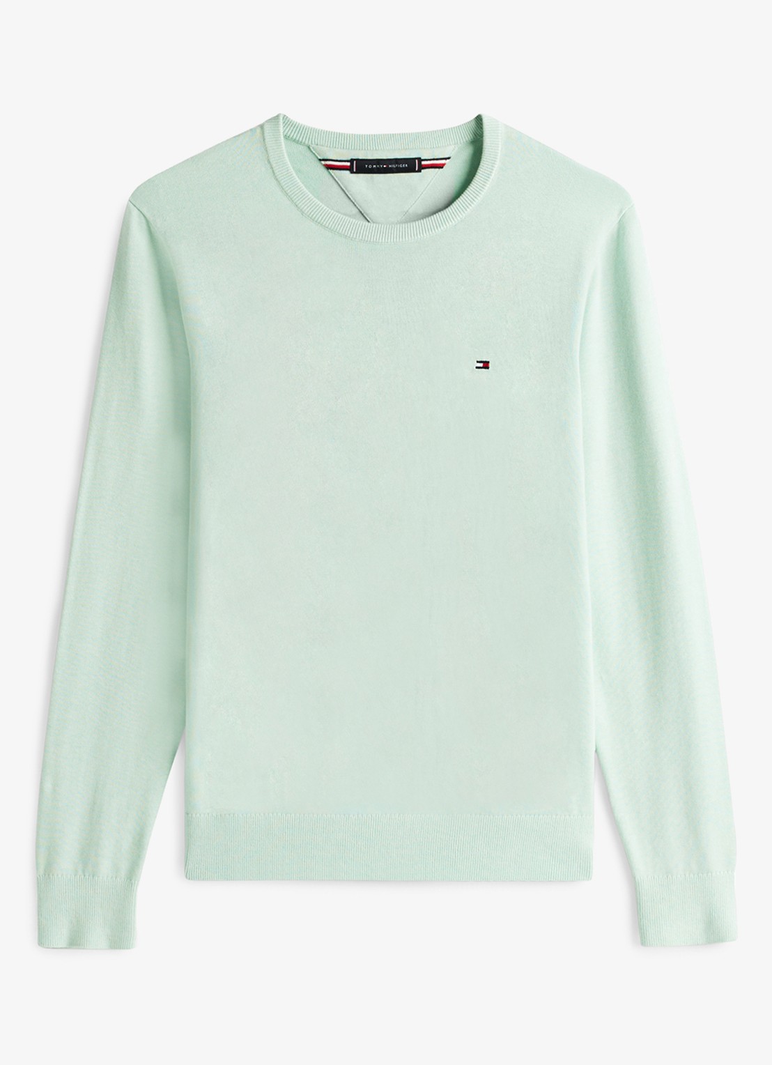 Tommy Hilfiger Pullover met logo - voorkant mint