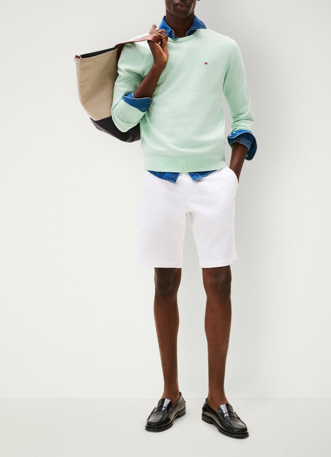 Tommy Hilfiger Pullover met logo - voorkant 2 mint