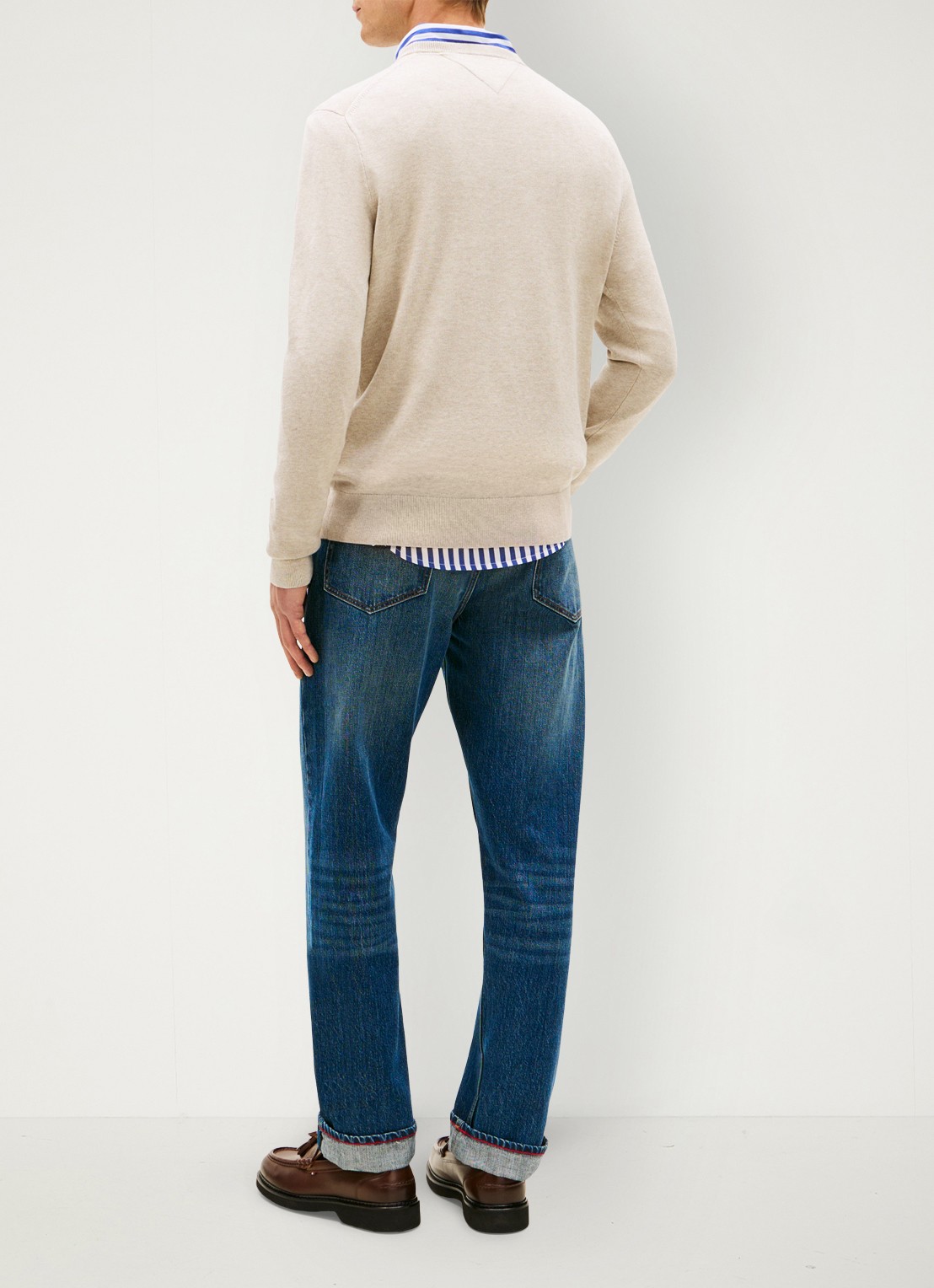 Tommy Hilfiger Pullover met logo - achterkant beige