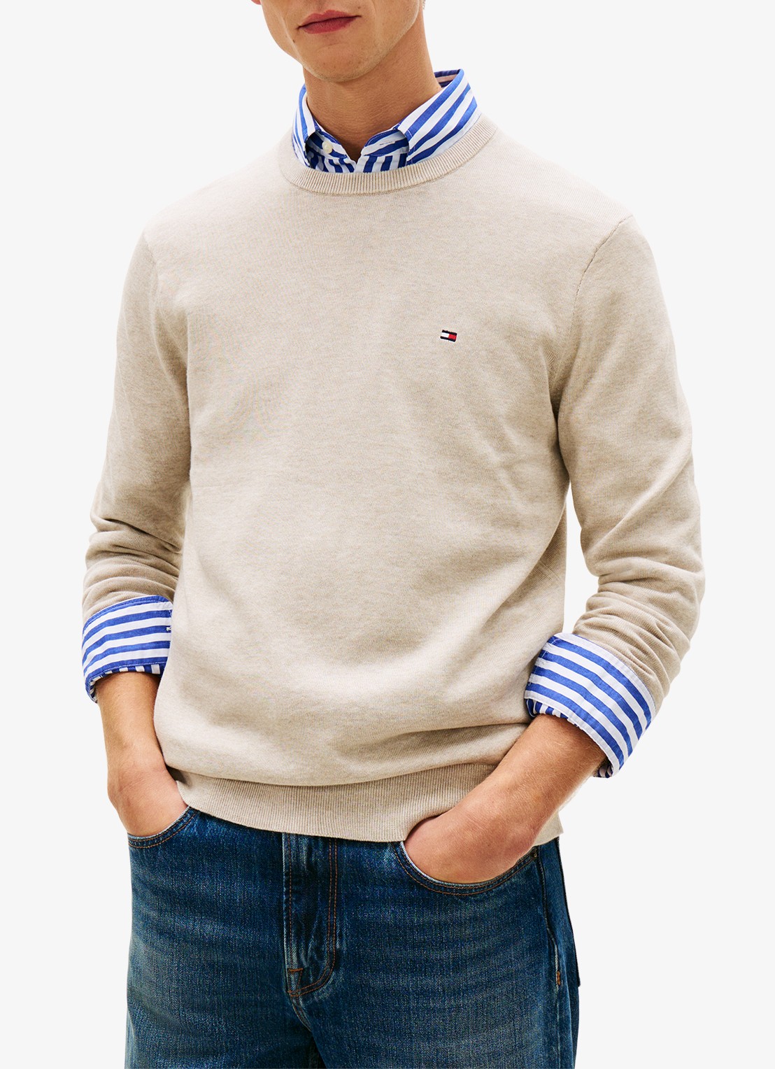 Tommy Hilfiger Pullover met logo - detail 2 beige