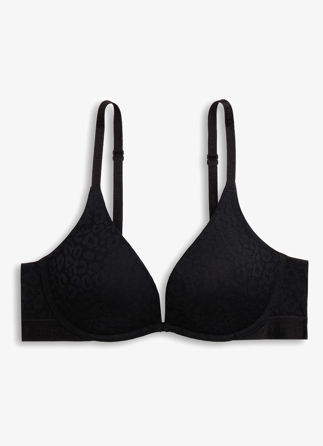 Tommy Hilfiger Push-up bh met beugelondersteuning - voorkant zwart