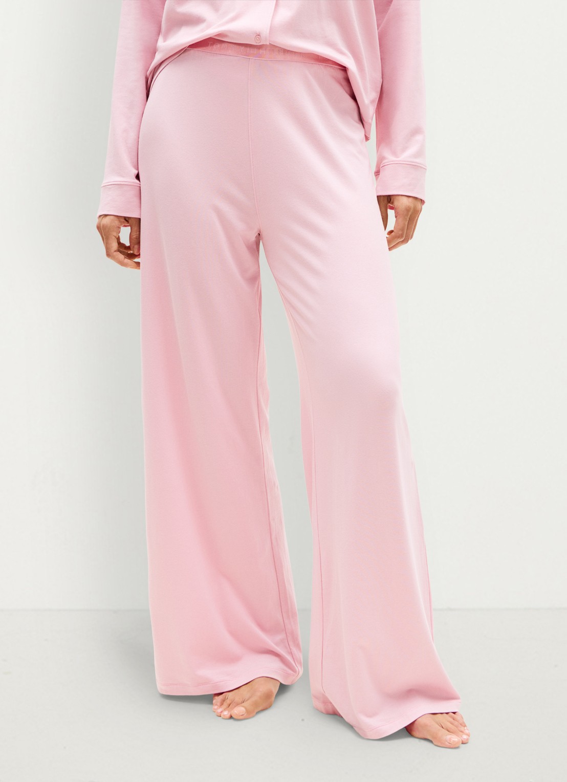 Tommy Hilfiger Pyjamabroek met logoband - detail roze