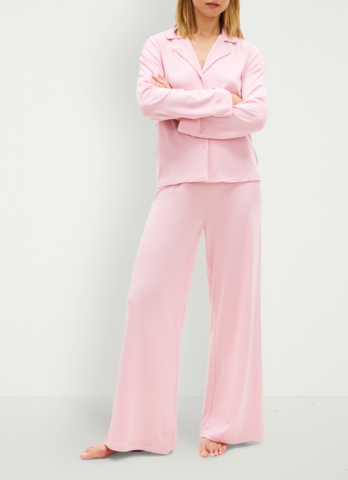 Tommy Hilfiger Pyjamabroek met logoband - voorkant 4 roze