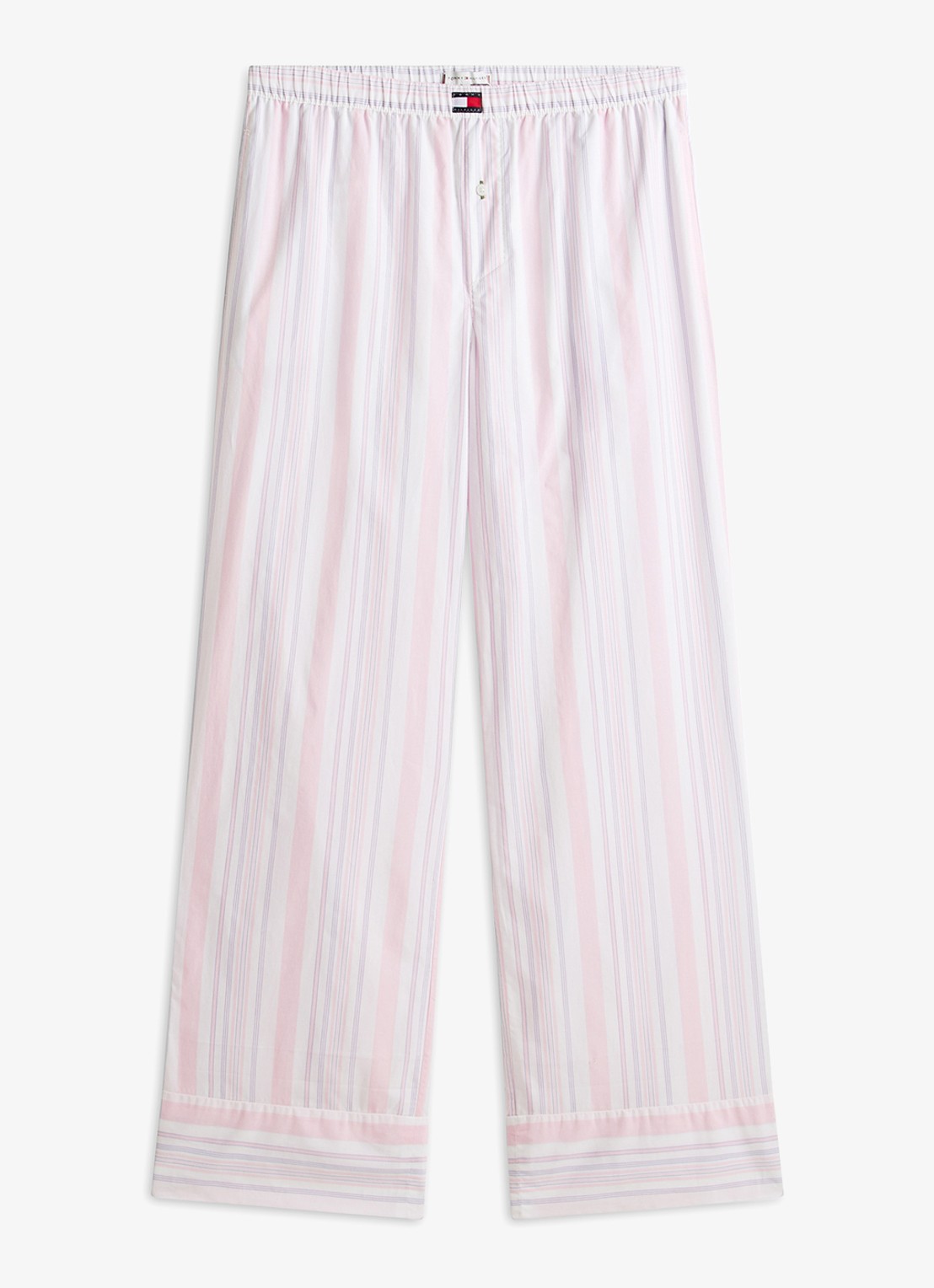 Tommy Hilfiger Pyjamabroek met streepprint en logo - voorkant 3 roze