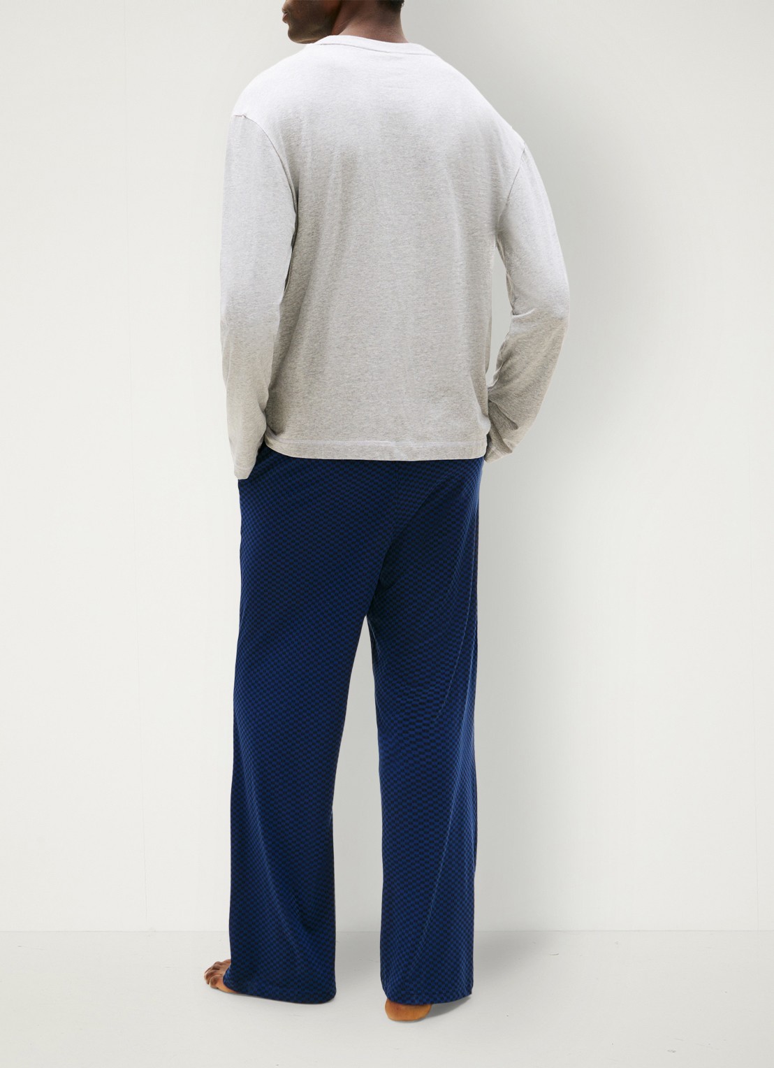 Tommy Hilfiger Pyjamaset met logo 2-delig - achterkant 4 grijs