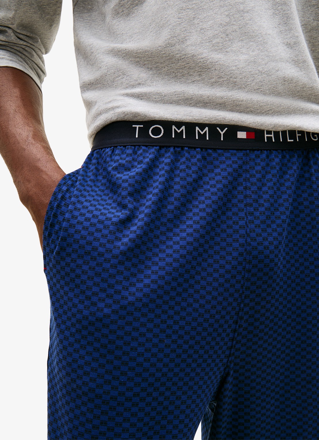 Tommy Hilfiger Pyjamaset met logo 2-delig - detail 2 grijs