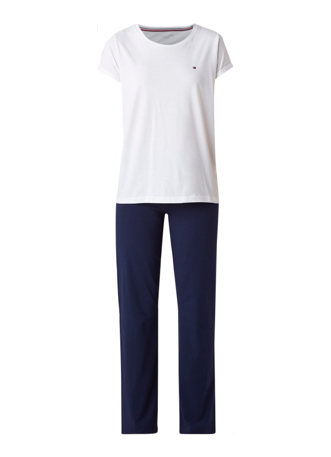 Tommy Hilfiger Pyjamaset van katoen - voorkant 4 wit