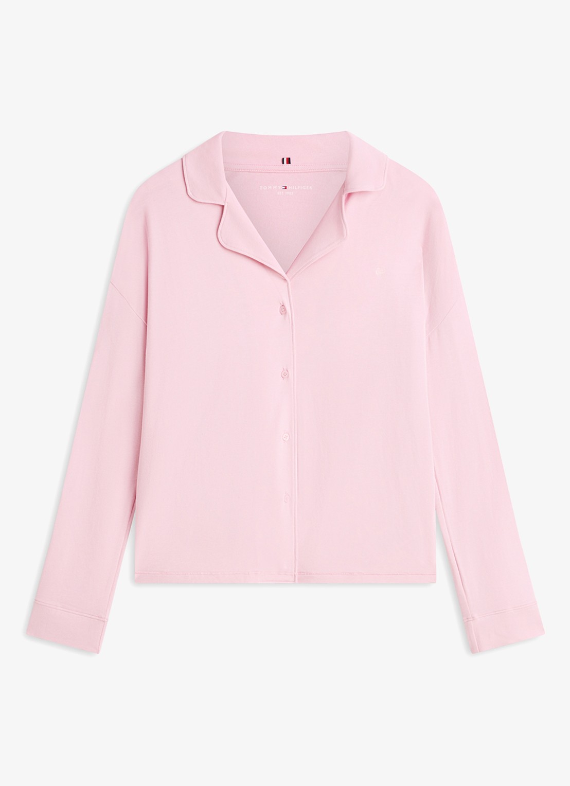 Tommy Hilfiger Pyjamatop met logo - voorkant roze