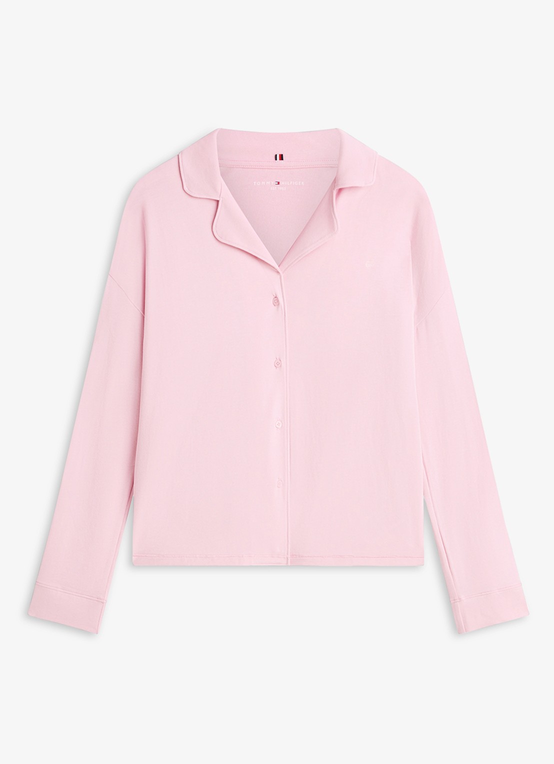 Tommy Hilfiger Pyjamatop met logoborduring - voorkant 4 roze