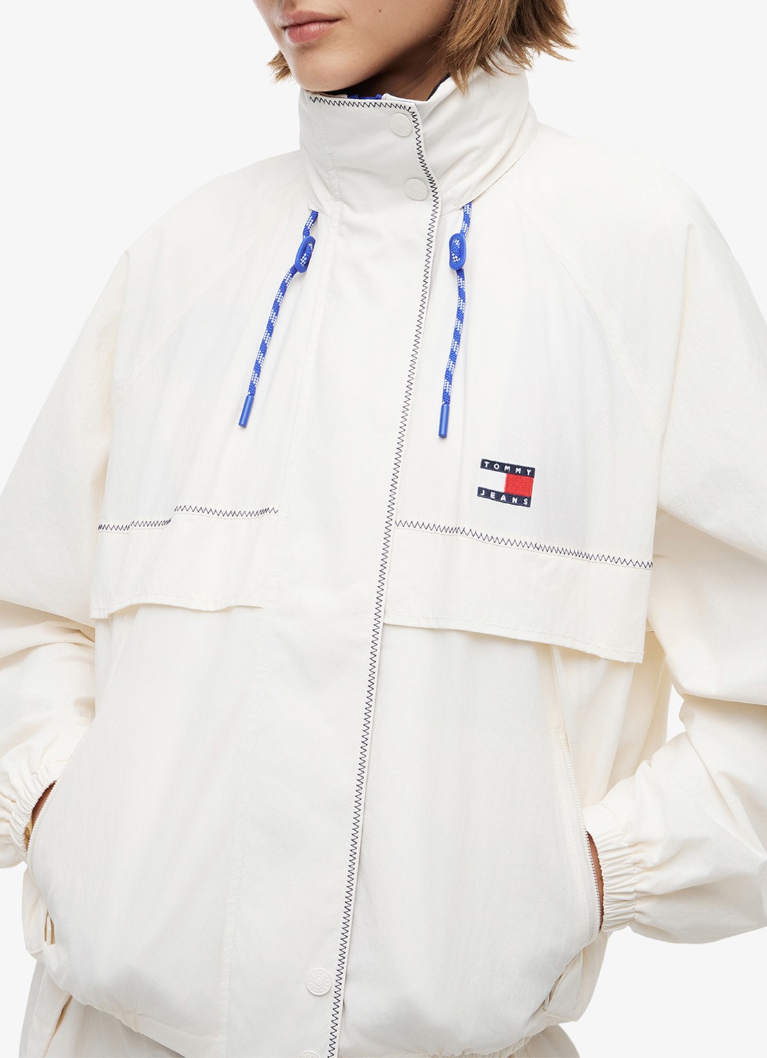 Tommy Hilfiger Regenjack met logo - detail 5 gebroken wit