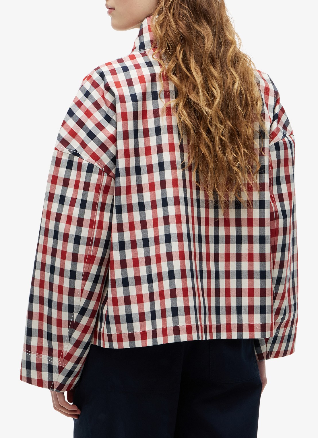 Tommy Hilfiger Regenjas met ruitdessin - achterkant 4 rood