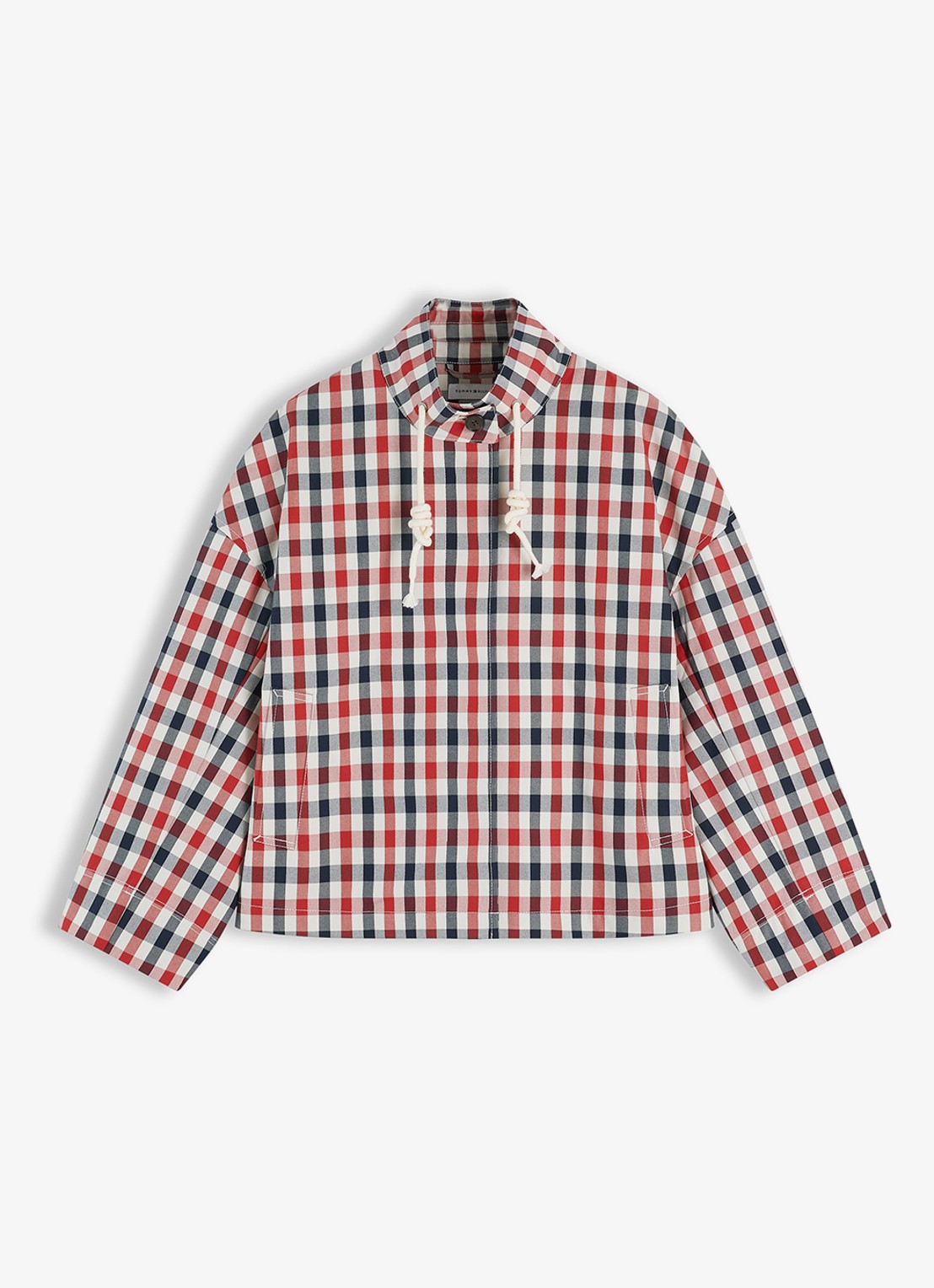 Tommy Hilfiger Regenjas met ruitdessin - voorkant 5 rood
