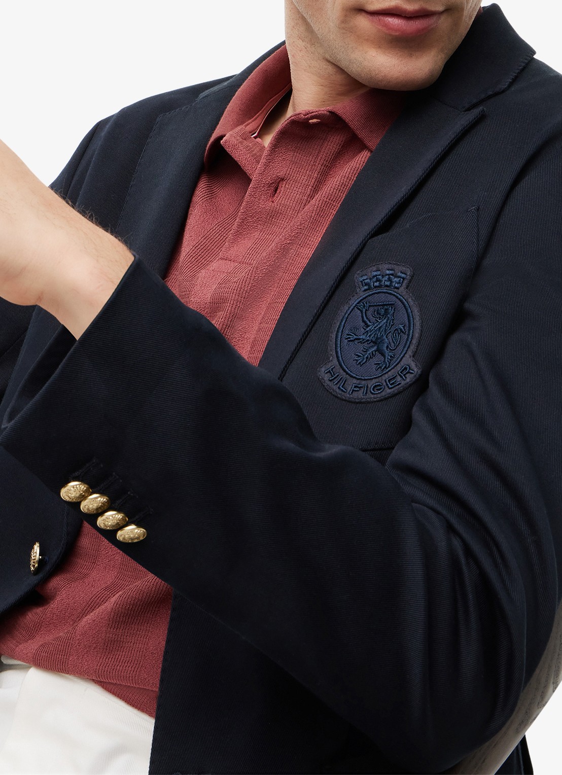 Tommy Hilfiger Regular fit colbert met steekzakken - detail 5 donkerblauw