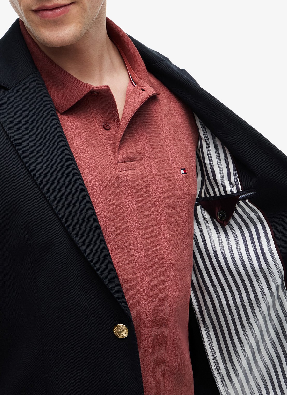 Tommy Hilfiger Regular fit colbert met steekzakken - detail 6 donkerblauw