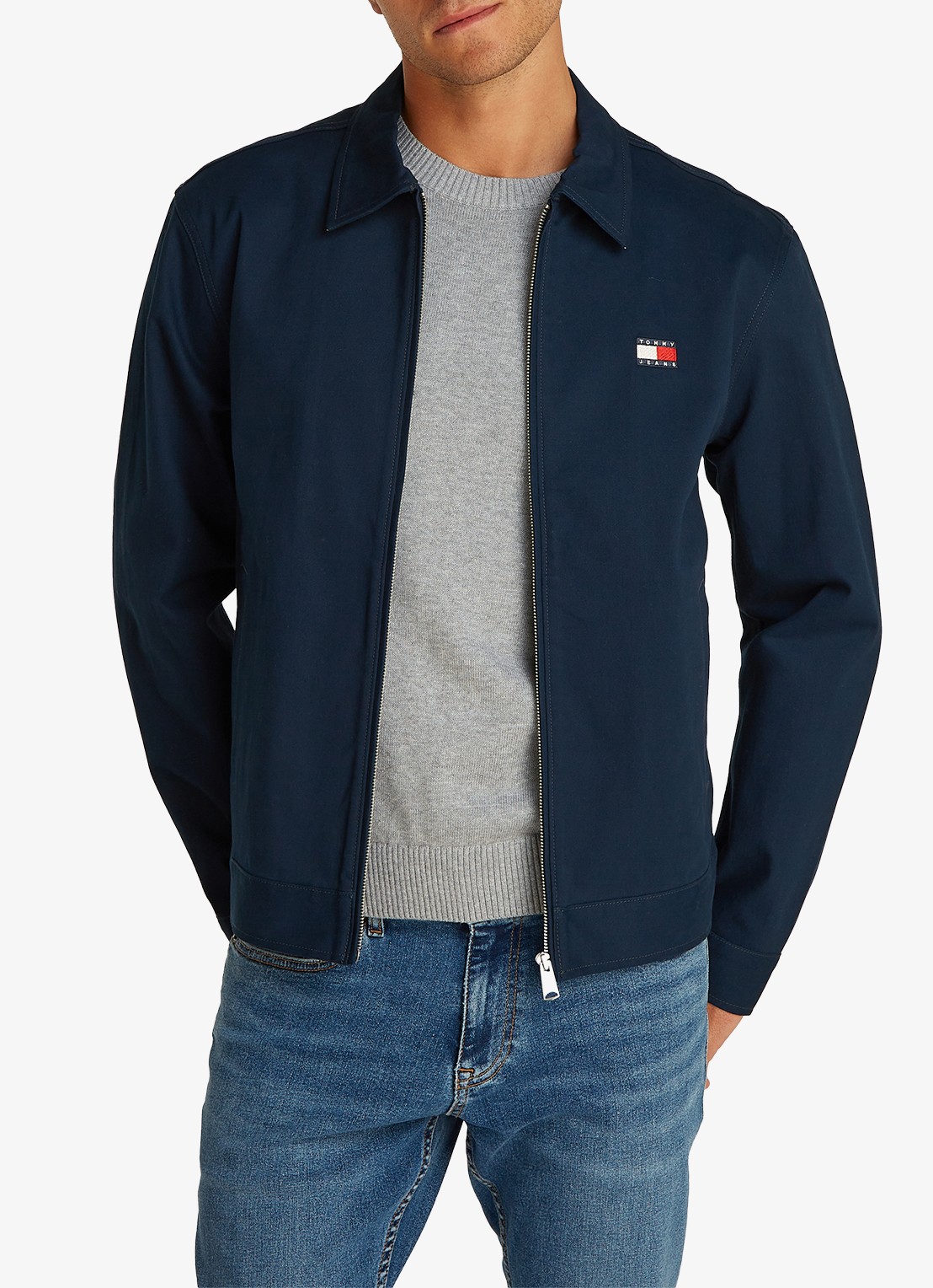 Tommy Hilfiger Regular fit jack met steekzakken - detail denim