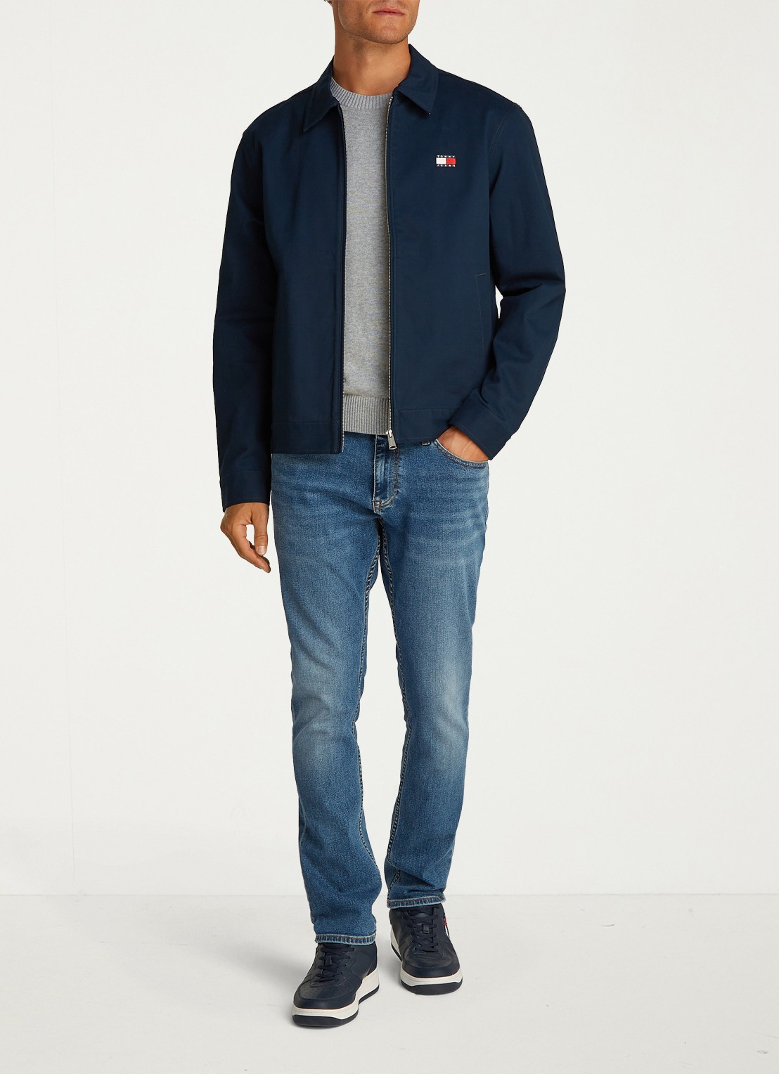 Tommy Hilfiger Regular fit jack met steekzakken - voorkant 6 denim