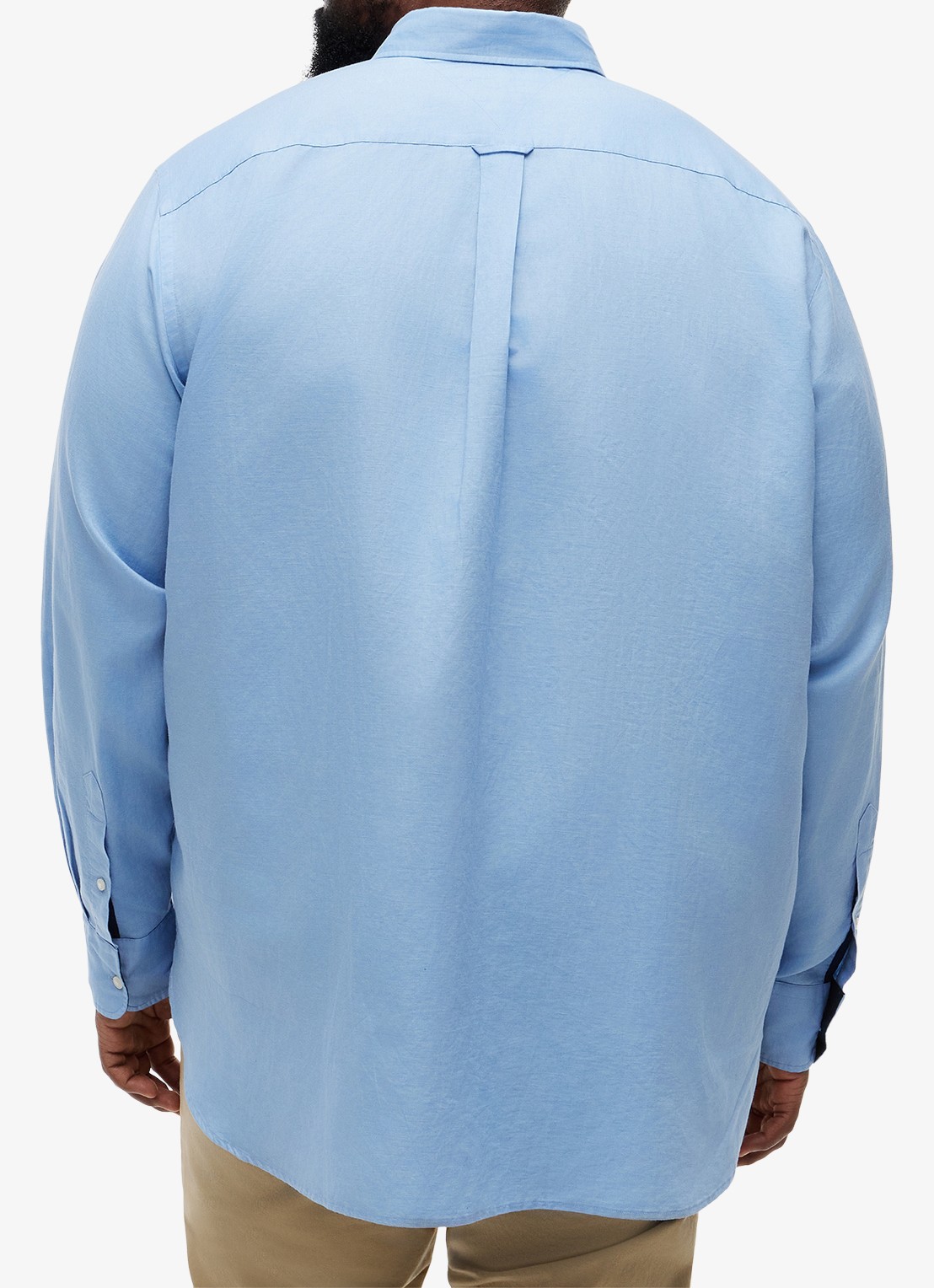 Tommy Hilfiger Regular fit overhemd in katoenblend - achterkant blauw