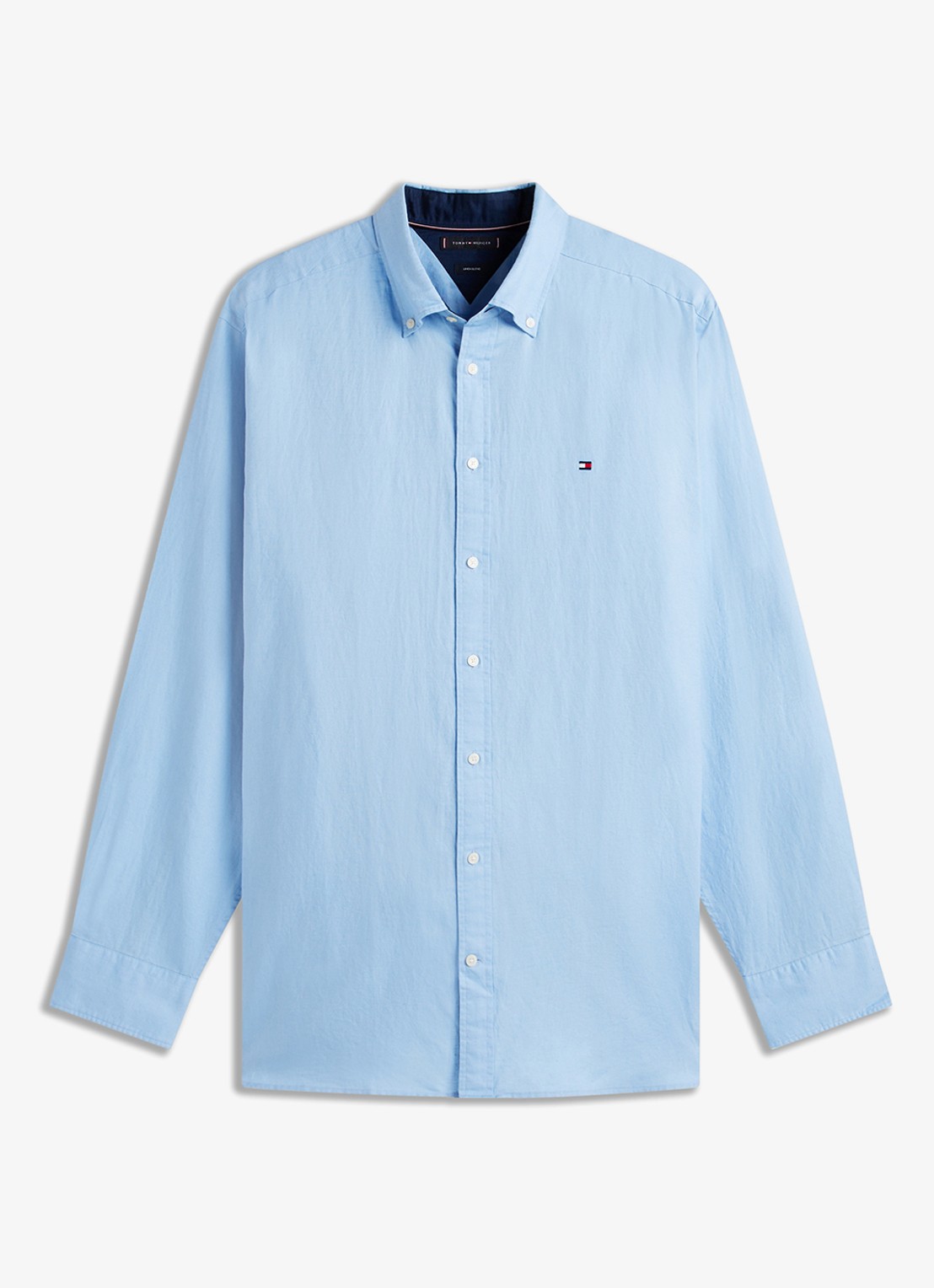 Tommy Hilfiger Regular fit overhemd in katoenblend - voorkant 4 blauw