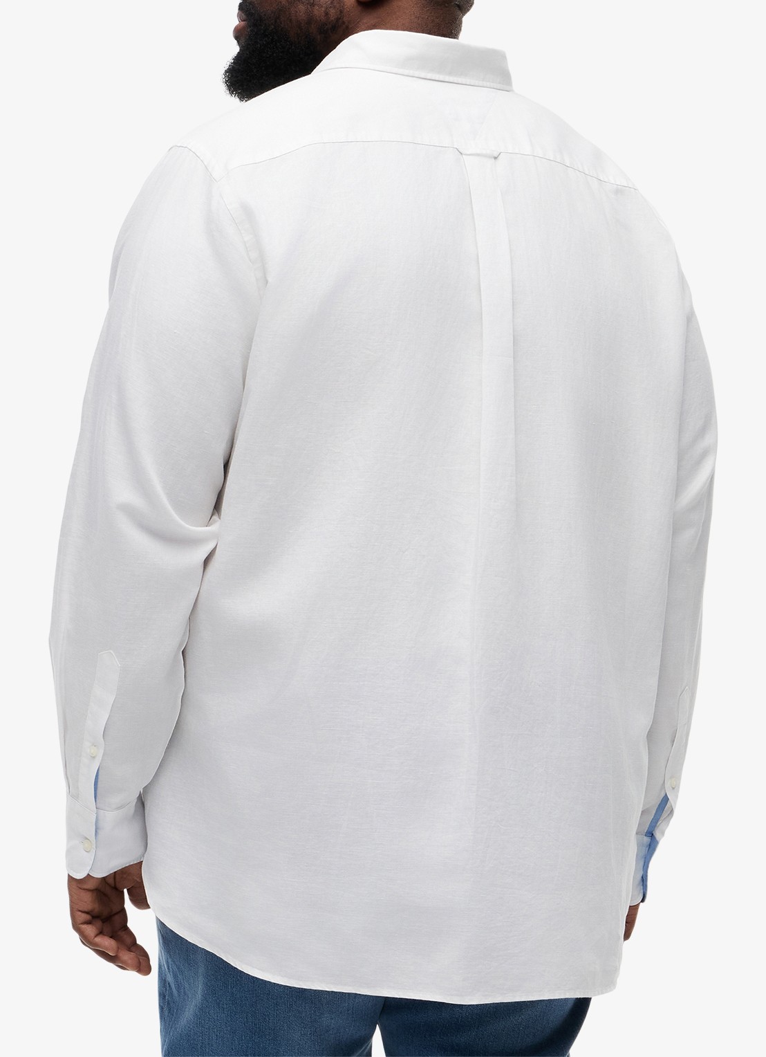 Tommy Hilfiger Regular fit overhemd in katoenblend - achterkant wit