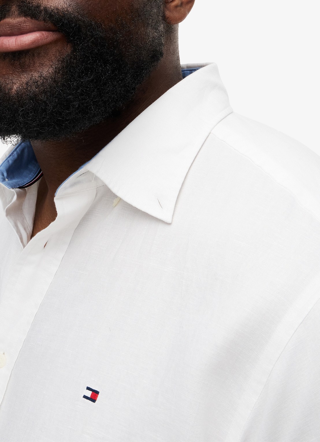 Tommy Hilfiger Regular fit overhemd in katoenblend - detail 3 wit