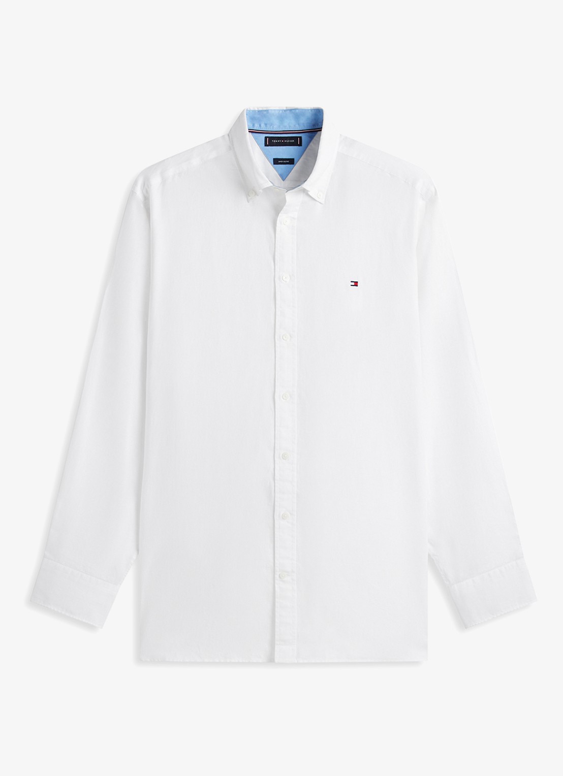 Tommy Hilfiger Regular fit overhemd in katoenblend - voorkant 4 wit