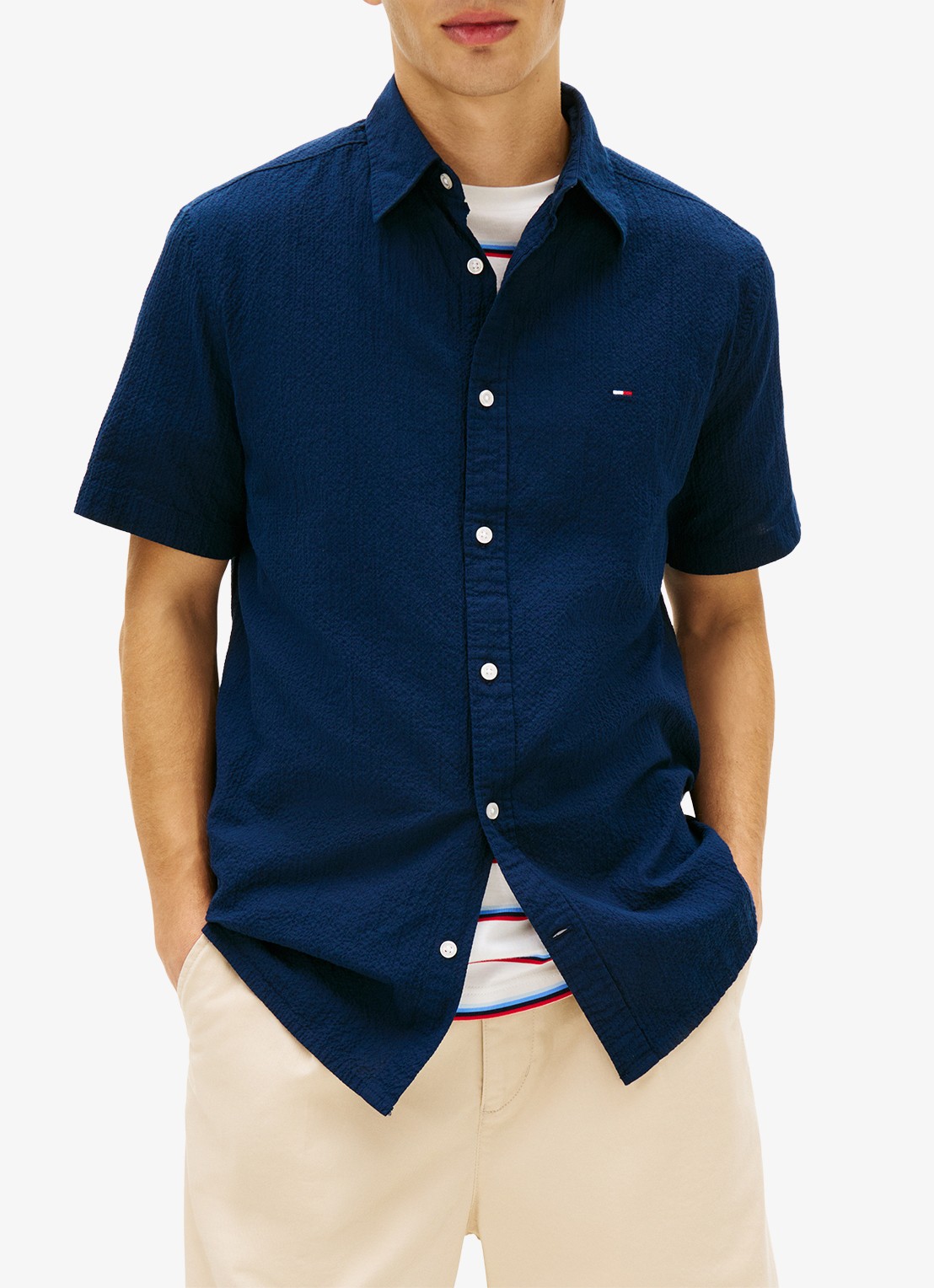 Tommy Hilfiger Regular fit overhemd in linnenblend - detail 3 dark night navy-c1g