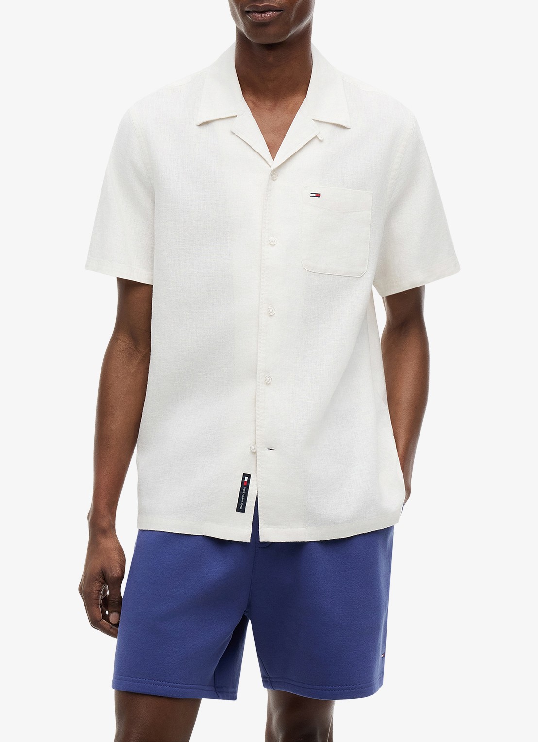 Tommy Hilfiger Regular fit overhemd in linnenblend - detail 4 ecru-ybl