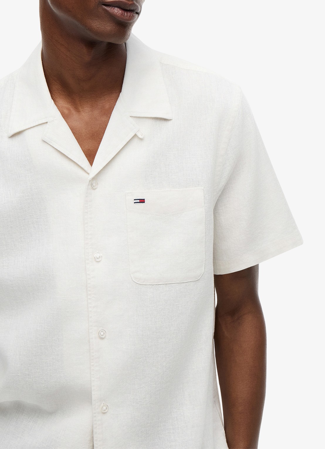 Tommy Hilfiger Regular fit overhemd in linnenblend - detail 5 ecru-ybl