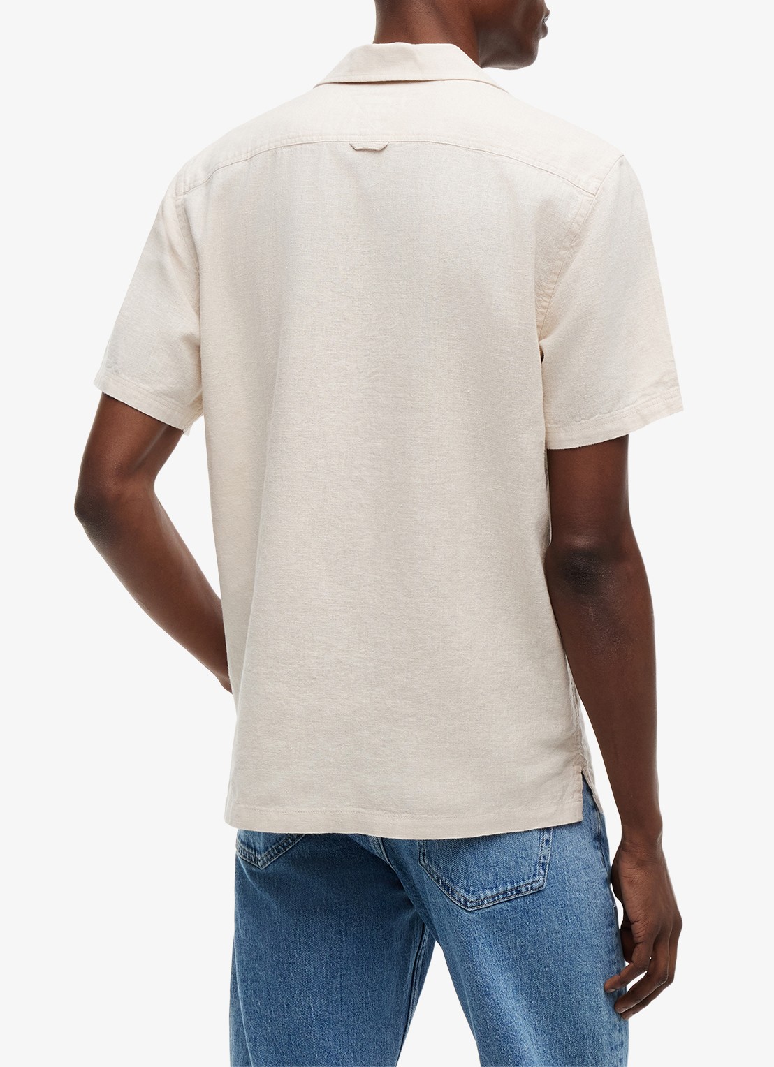 Tommy Hilfiger Regular fit overhemd in linnenblend - achterkant 5 classic beige-aci / beige