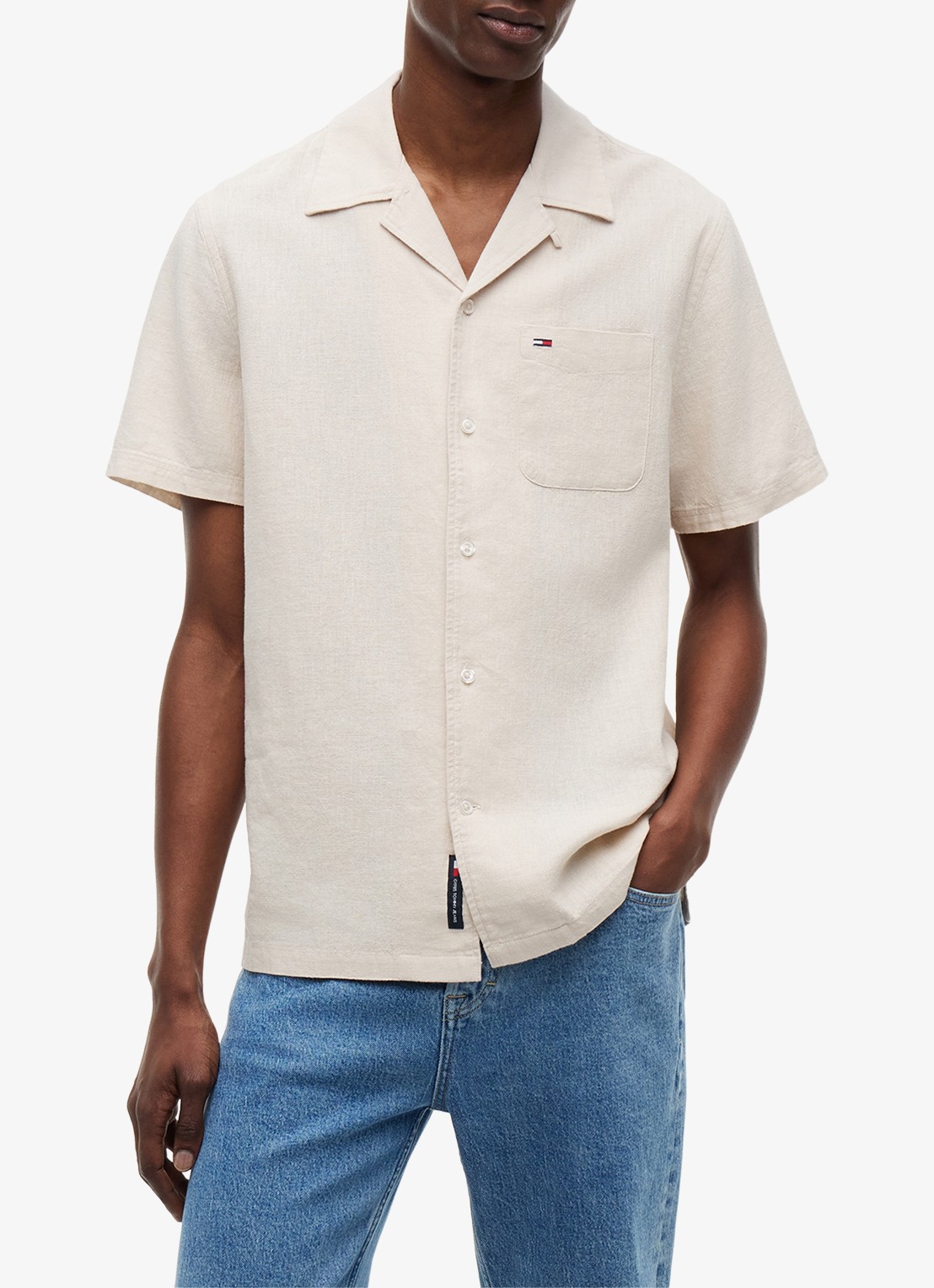 Tommy Hilfiger Regular fit overhemd in linnenblend - detail 3 classic beige-aci / beige