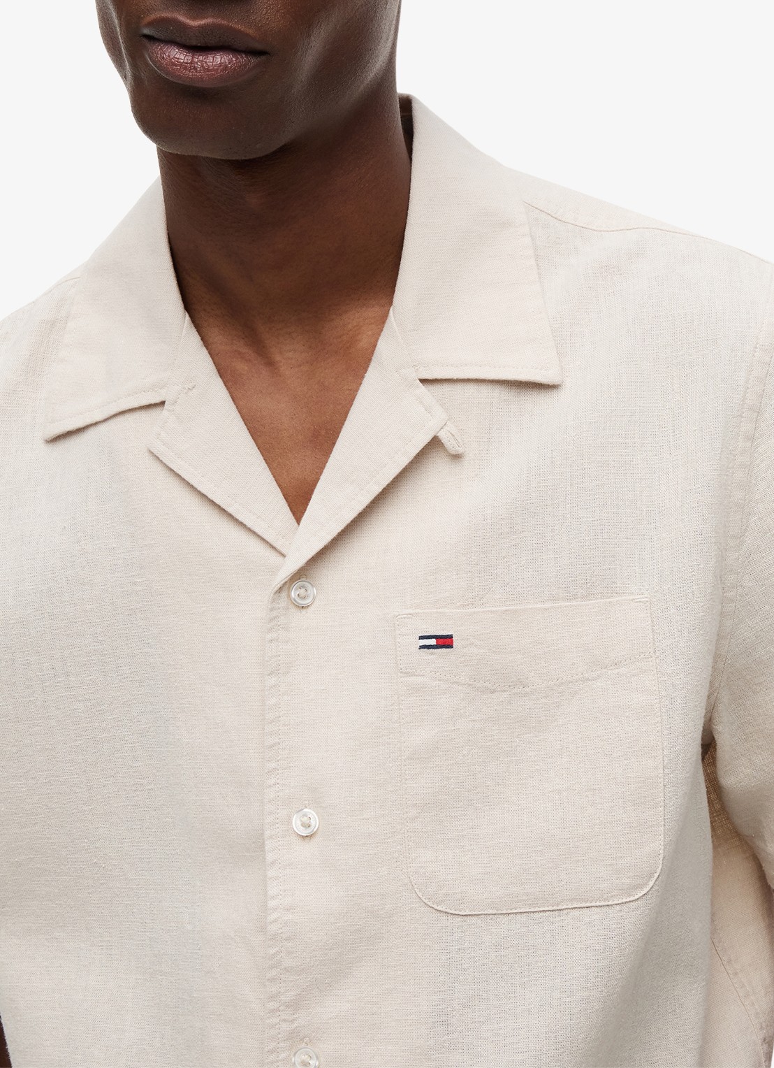 Tommy Hilfiger Regular fit overhemd in linnenblend - detail 4 classic beige-aci / beige